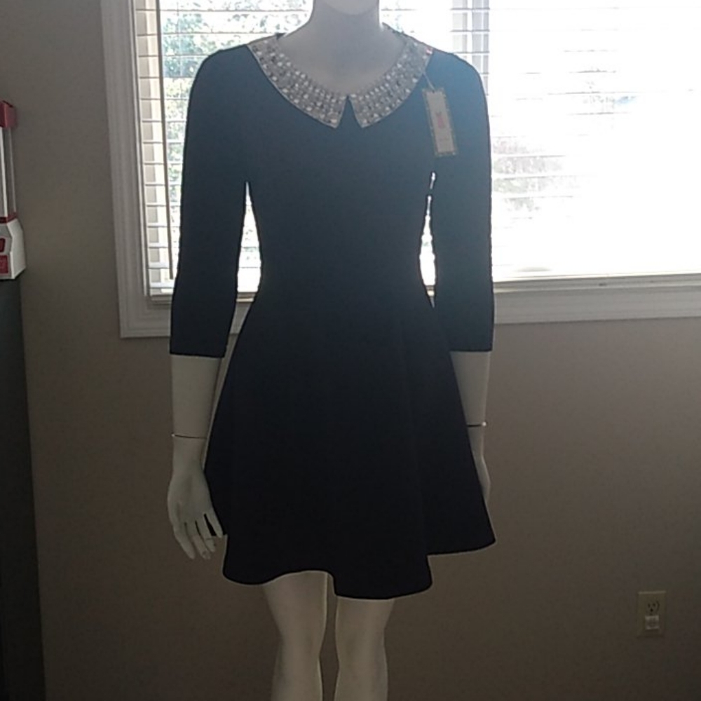Alice moon dark blue purple with pearls Dress M New with tags